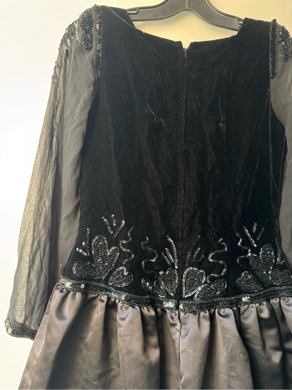 Vintage 80’s Fabrice New York Party Black Beaded Sheer Mini Dress - Picture 14 of 16